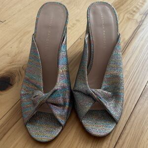 Loeffler Randall Multicolor Knit Twist-Front Slide Mules. Worn twice.Very comfy